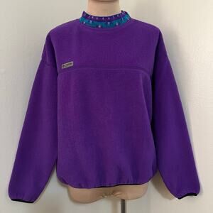 Vtg Columbia Sportswear Fleece Pullover XL Womens Purple Sweatshirt 90s Aztec